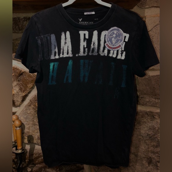 American Eagle Men’s Graphic Black/White Tshirt Size X-Small - Picture 3 of 3